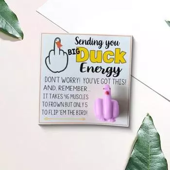 Статуэтка утки со средним пальцем и картой, красочная жестовая статуэтка из смолы, скульптура для домашнего офиса, книжной полки жёлтый