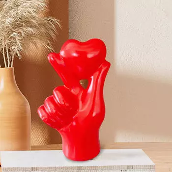 Статуэтка в виде сердца, руки, пальца, стола, домашнего декора, подарка, скульптуры из смолы Red