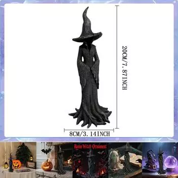 Статуэтка ведьмы Cracker Barrel Готическая Хэллоуин Смола Фигурка Украшения Для дома, Орнамент в стиле темного фэнтези, Коллекционный предмет фестиваля Nib 20CM