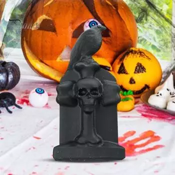 Статуэтка ворона из искусственного обсидиана, надгробная плита, резная фигурка ворона, стоящая на надгробии, скульптура из натурального камня, настольное украшение, орнамент чёрный