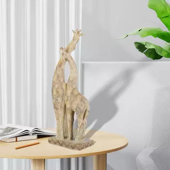 Статуэтка жирафа из смолы, современная центральная часть, креативный подарок, скульптура животного, настольный декор для