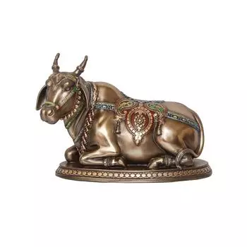 Статуэтка животного Нанди из полирезины и бронзы ручной работы для дома, офиса, духовных пространств для индуистских верующих