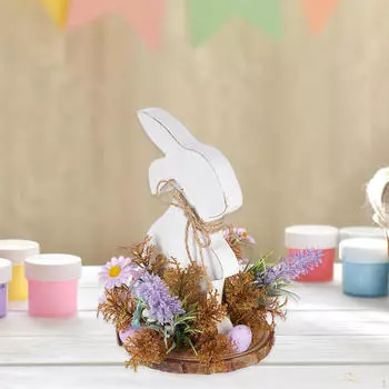 Статуэтка животного Пасхальный кролик Статуэтка Художественная коллекция Скульптуры кролика Украшение для кабинета Стол Style C