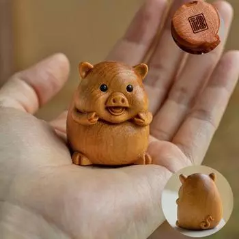 Статуэтка животного зодиака ручной работы из дерева китайские знаки зодиака многофункциональный мини-украшение стола со знаком зодиака подарок для любителей знаков зодиака