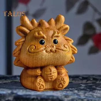 Статуэтка животного зодиака ручной работы из дерева китайские знаки зодиака многофункциональный мини-украшение стола со знаком зодиака подарок для любителей знаков зодиака C
