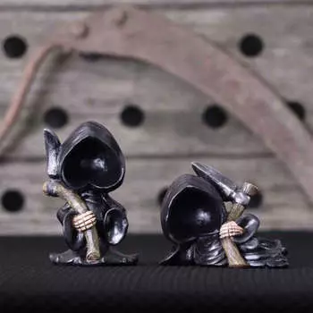 Статуэтка жнеца на Хэллоуин, поделки из смолы, украшения для дома, настольные маленькие украшения