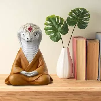 Статуэтка змеи из смолы Дзен 2025 год Змеи Украшение для медитации Статуэтка змеи для удачи, богатства, домашнего офиса, автомобиля, декор рабочего стола серый