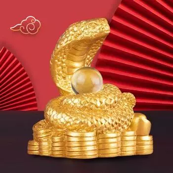 Статуэтка змеи из смолы, старинная китайская зодиакальная талисманная модель змеи, удачи, мини-статуэтка животного, скульптура, украшение для рабочего стола по фен-шуй A