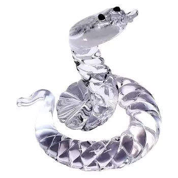 Статуэтка зодиака Змея Стеклянная статуэтка змеи Год Змеи Хрустальная новогодняя статуэтка Змея Зодиакальная стеклянная поделка Мини-статуэтка змеи-бога 2025