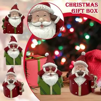 Статуэтки, 3 шт. милые рождественские украшения для стола, статуэтка из смолы «Смотри, слышишь, не говоришь, но злу», One Size