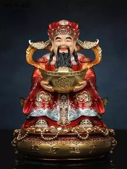 Статуэтки Будды богатства для дома, поделки из смолы, магазин украшений фэн-шуй, буддийское поклонение, 12 дюймов, 1 шт.