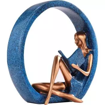 Статуэтки для чтения, офисное украшение, персонажи из смолы, украшение для девочек-йогов, круговое украшение для рабочего стола учителя-читателя белый