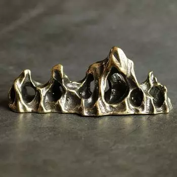 Статуэтки из цельной латуни для сада с камнями, небольшие офисные украшения, антикварные медные украшения для чайного столика, сувениры ручной работы, украшения для стола