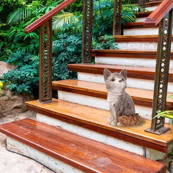 Статуэтки лисы из смолы с листьями и хвостами, декор для животных, украшения для сада в виде лисы,