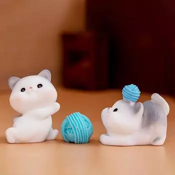 Статуэтки Миниатюры Мультфильм Милый Кот Котенок Животные Микро Пейзаж Украшения Для Украшения Дома Декор Для Комнаты Аксессуары
