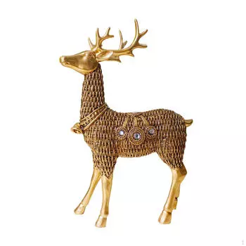 Статуэтки оленей Фигурки оленей Скандинавская имитация ротанга Миниатюрные украшения Скульптуры для gold sit