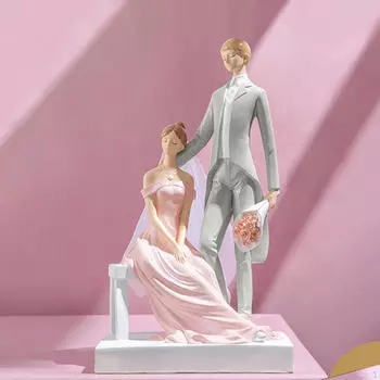 Статуэтки влюбленных, скульптура пары, украшение на День святого Валентина, статуэтка персонажа для помолвки, тема