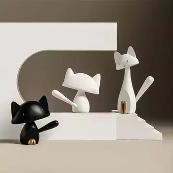 Статуэтки животных Украшения для гостиной Современные украшения Настольные скульптуры Декор Домашний стол Керамика Милый кот Искусство и ремесла