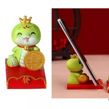 Статуэтки змеи по китайскому зодиаку, фигурка змеи с короной, статуэтка с качающейся головой для удачи, процветания и мира, декор K