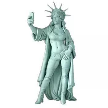 Statue of Liberty Selfie Figurine Selfie Goddess Sculpture Figurine Home Office Living Room Desktop Decoration Ornament 15cm светло-зеленый