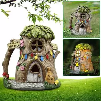 Статуи для дома, наружная статуэтка на солнечной батарее, садовый декор, уличный светильник для дорожек, фигурка для дома, лампа для дома, светодиодный садовый светильник