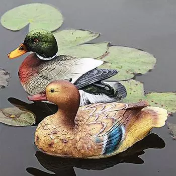 Статуи лебедей не увядают, плавающие плавающие статуи уток, искусственные статуи мандаринок, садовый пруд 2