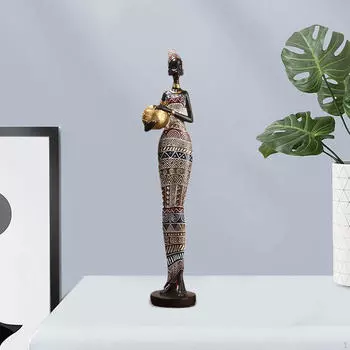 Статуя африканской племени, смоляная статуэтка, настольное украшение, коллекционная декоративная ручная роспись Style A