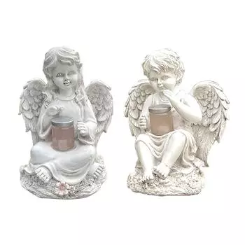 Статуя ангела из смолы AU, водонепроницаемая солнечная лампа, рождественские подарки для двора, Па Girl
