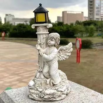 Статуя Ангела из смолы, орнамент, водонепроницаемая, светящаяся скульптура в Греции, подарок