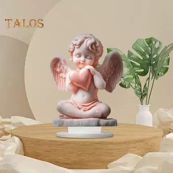 Статуя ангела-купидона, плоская акриловая 2D-фигурка херувима, настольное украшение ангела с сердечком для домашнего декора, подарок на День святого Валентина A