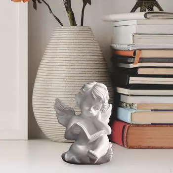 Статуя ангела, скульптура, европейская книга для чтения, орнамент, поделка, смоляная фигурка херувима для полки