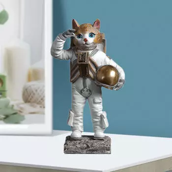 Статуя астронавта, центральная часть стола, милая креативная отдельно стоящая скульптура кота для офиса отеля