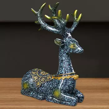 Статуя автомобиля, фигурка оленя, скульптура животного, украшение для приборной панели для гостиной bronze blue