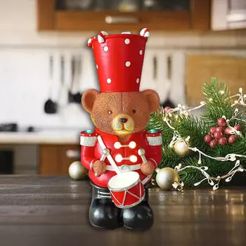Статуя барабанщика в виде животного, рождественское украшение, декоративное коллекционное настольное украшение для Brown Bear