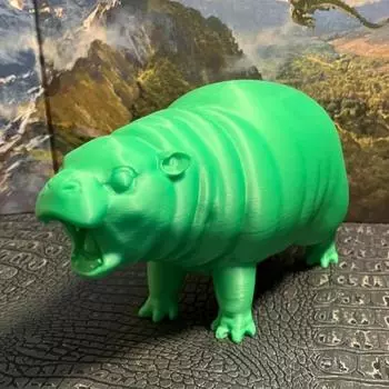 Статуя бегемота, реалистичный вид, изысканные детали, портативная скульптура бегемота, настольная фигурка животного, декор S золотистый