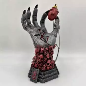 Статуя Берсерка, смоляная скульптура руки дьявола, набор ожерелий в виде сердца, реалистичный череп, руна, настольный компьютер