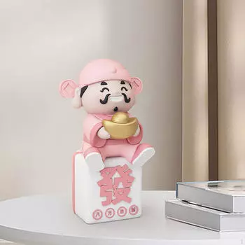 Статуя Бога Богатства, настольное украшение, украшение для дома, китайский год, скульптура из смолы Caishen для