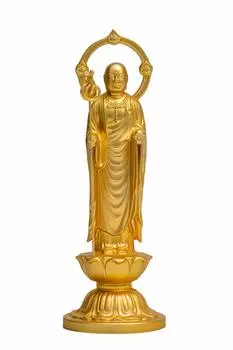 Статуя Будды Бодхисаттвы Дзидзо буддист Хидеун Макита Оригинальная модель статуи для молитвы за безопасные роды и воспитание медной посуды Такаока Босацу золотой