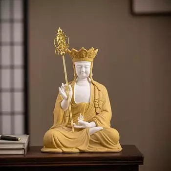 Статуя Будды, царя Бодхисаттвы Кшитигарбхи, и предметы интерьера, керамические изделия, китайский стиль, гостиная