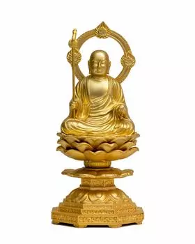 Статуя Будды Дзидзо Статуя сидящего Бодхисаттвы Карат Буддист Хидеун Макита Оригинальная модель для безопасных родов и божество-хранитель для воспитания Такаока золотой