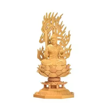 Статуя Будды Фудо Мио Ремесла из самшита Статуя Будды Первоначальное божество Хранителя молилось об устранении несчастий оранжевый