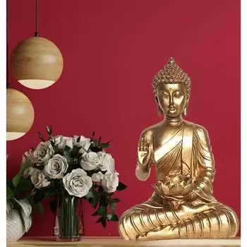 Статуя Будды, идол с лотосом, чайная свеча для домашнего декора и гостиной, уникальные экспонаты для подарков 1 фото
