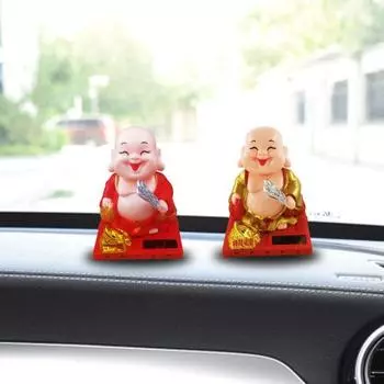 Статуя Будды, креативный декор, пластиковая внутренняя приборная панель, антидеформируемая игрушка для автомобиля L золотистый