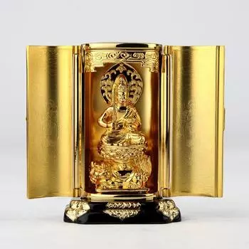 Статуя Будды Манджушри Бодхисаттва с Дзуси Буддист Кагеаки Ватанабэ Оригинал в год Зодиака хранитель основное изображение Зодиак Такаока бронза золотой