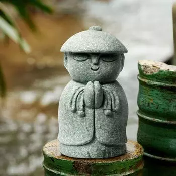 Статуя Будды ручной работы, изысканное украшение для сада Дзен, японский стиль, фигурка маленького монаха на открытом воздухе style 8