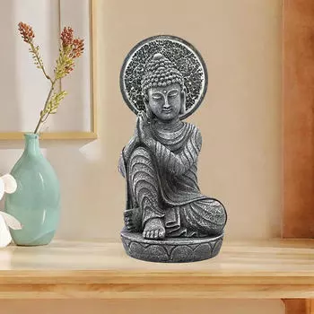 Статуя Будды с солнечным светом, коллекция, настольное украшение, статуэтка из смолы, религиозная скульптура для