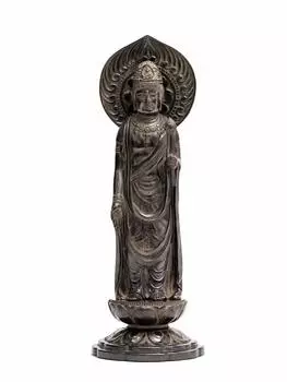 Статуя Будды Шо Каннон Бодхисаттва 16 см красота буддист Хидеун Макита Оригинальная модель Сингон Риндзай Такаока медная посуда шокан (старый чай) скульптор _