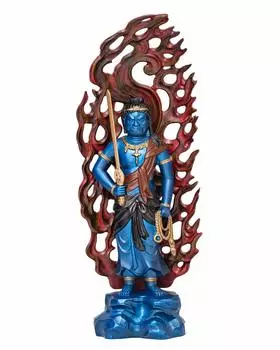 Статуя Будды Синяя Фудо Мёо Буддийская Хидеун Макита Оригинальная в год зодиакального хранителя основное изображение Такаока медная посуда Мёоу 15,5 см (окрашенный