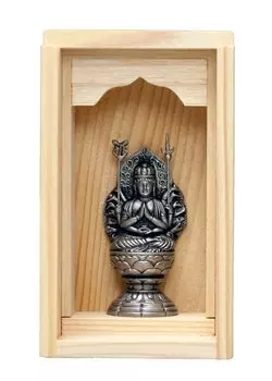 Статуя Будды в руке Сэндзю Каннон Бодхисаттва Дзуси Подставка для благовоний Набор благовоний из красивого серебра Кейаки Ватанабэ Прототип в Год Будды