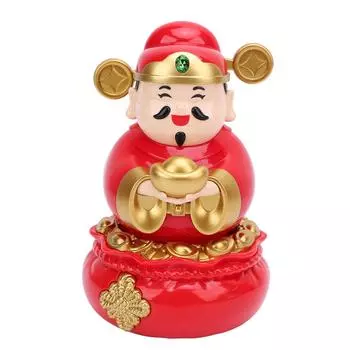 Статуя Цайшэнь, солнечный свет, датчик, автоматическое встряхивание, прекрасная статуя бога богатства для украшения, подарок